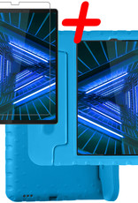 BASEY. Hoesje Geschikt voor Lenovo Tab M10 FHD Plus 2nd Gen Hoesje Kinder Hoes Shockproof Kinderhoes Met Screenprotector - Kindvriendelijk Hoesje Geschikt voor Lenovo Tab M10 FHD Plus (2e Gen) Hoes Kids Case - Blauw