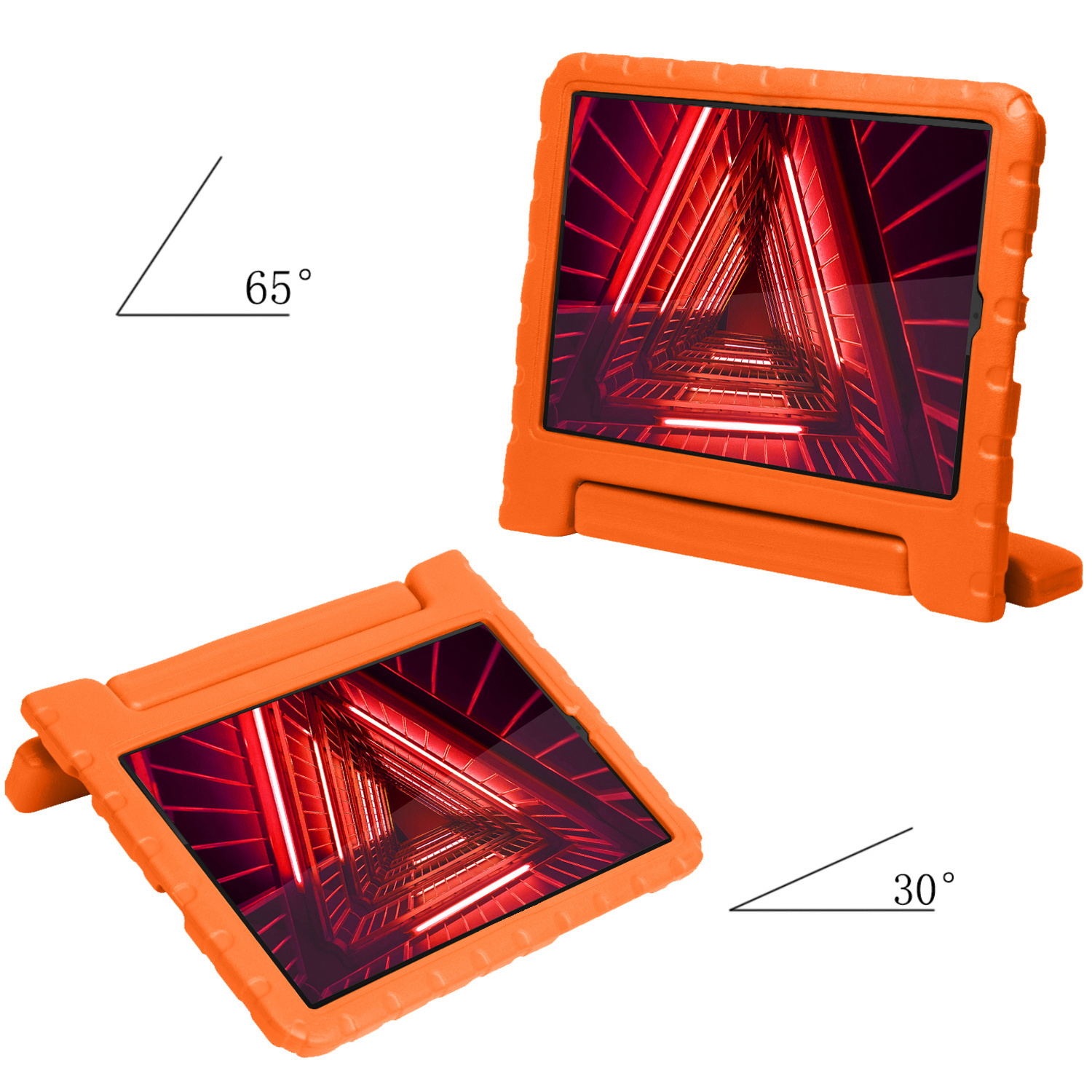 NoXx Hoesje Geschikt voor Lenovo Tab M10 FHD Plus 2nd Gen Hoesje Kinderhoes Shockproof Hoes Kids Case Met Screenprotector - Oranje