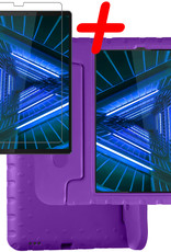 BASEY. Hoesje Geschikt voor Lenovo Tab M10 FHD Plus 2nd Gen Hoesje Kinder Hoes Shockproof Kinderhoes Met Screenprotector - Kindvriendelijk Hoesje Geschikt voor Lenovo Tab M10 FHD Plus (2e Gen) Hoes Kids Case - Paars