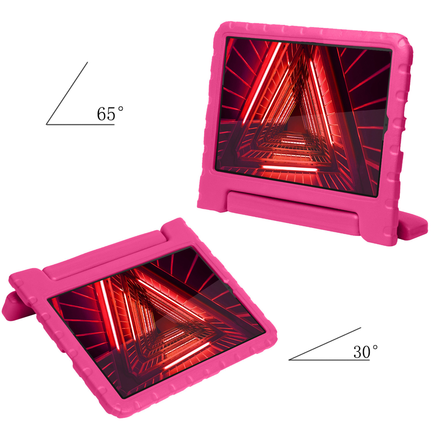 NoXx Hoesje Geschikt voor Lenovo Tab M10 FHD Plus 2nd Gen Hoesje Kinderhoes Shockproof Hoes Kids Case Met Screenprotector - Roze