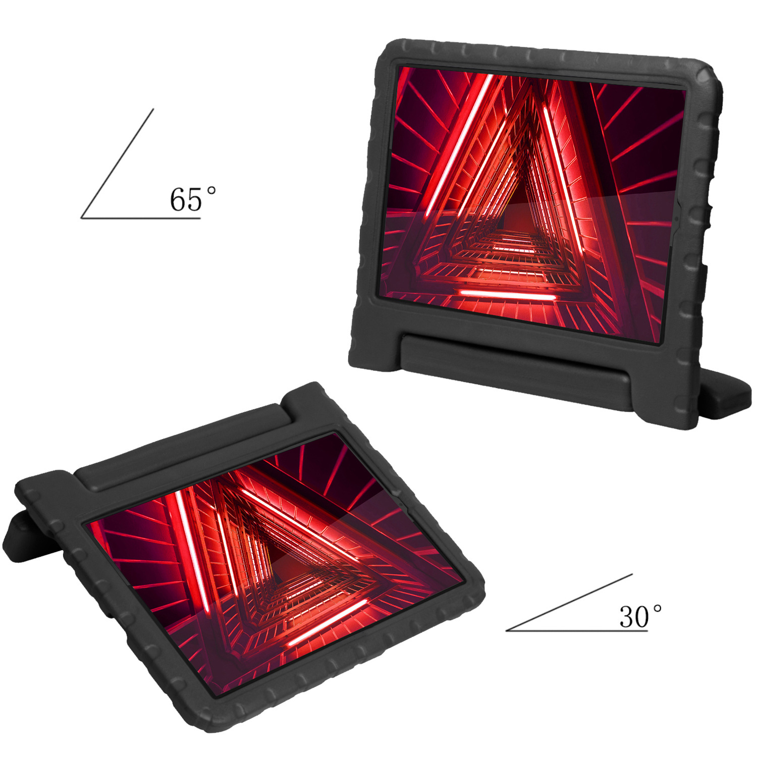 NoXx Hoesje Geschikt voor Lenovo Tab M10 FHD Plus 2nd Gen Hoesje Kinderhoes Shockproof Hoes Kids Case Met Screenprotector - Zwart