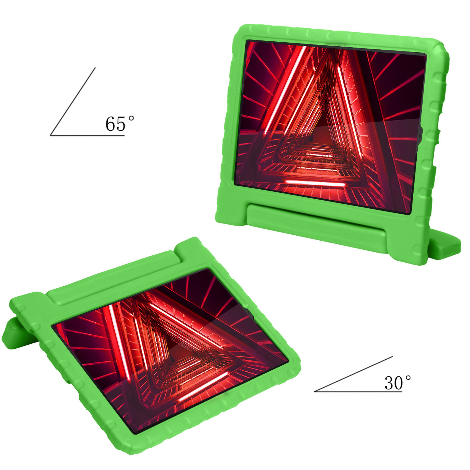 NoXx Hoesje Geschikt voor Lenovo Tab M10 FHD Plus 2nd Gen Hoesje Kinderhoes Shockproof Hoes Kids Case Met 2x Screenprotector - Groen