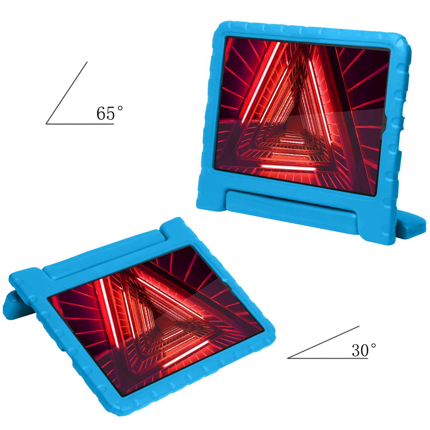 NoXx Hoesje Geschikt voor Lenovo Tab M10 FHD Plus 2nd Gen Hoesje Kinderhoes Shockproof Hoes Kids Case Met 2x Screenprotector - Blauw