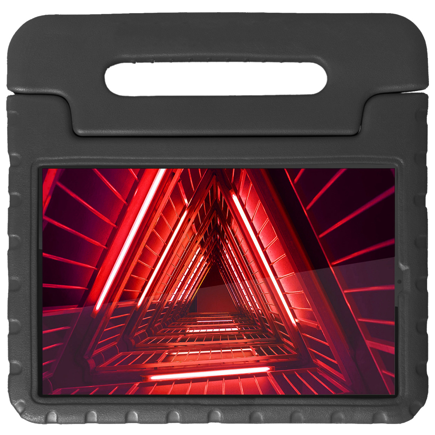 NoXx Hoesje Geschikt voor Lenovo Tab M10 FHD Plus 2nd Gen Hoesje Kinderhoes Shockproof Hoes Kids Case Met 2x Screenprotector - Zwart