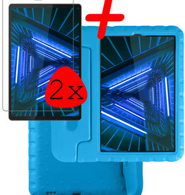 BASEY. BASEY. Lenovo Tab M10 FHD Plus Kinderhoes Met 2x Screenprotector - Blauw