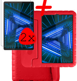 BASEY. BASEY. Lenovo Tab M10 FHD Plus Kinderhoes Met 2x Screenprotector - Rood