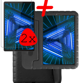 BASEY. BASEY. Lenovo Tab M10 FHD Plus Kinderhoes Met 2x Screenprotector - Zwart