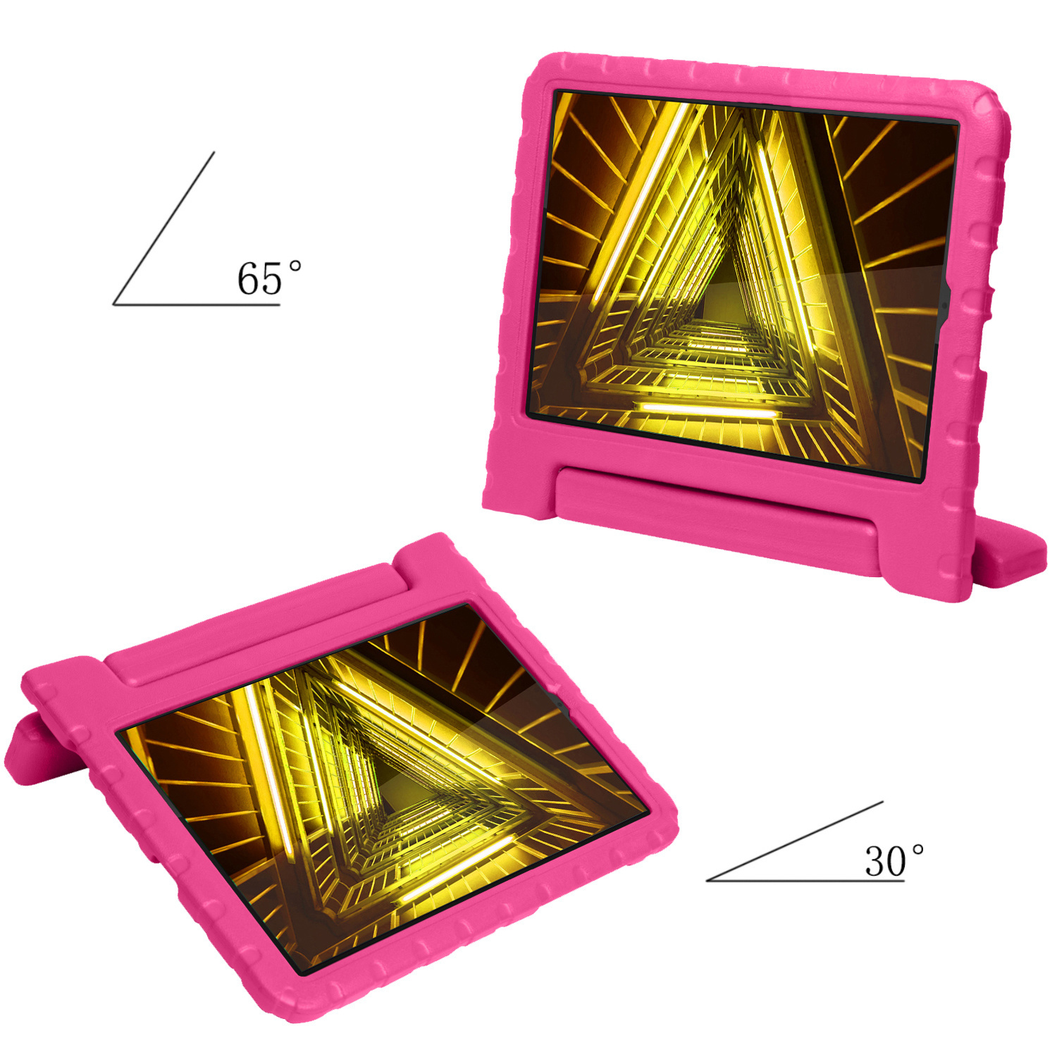 Nomfy Hoes Geschikt voor Lenovo Tab M10 FHD Plus 2nd Gen Hoes Bumper Kindvriendelijk Kids Case Kinderhoes Met 2x Screenprotector - Hoesje Geschikt voor Lenovo Tab M10 FHD Plus (2e Gen) Hoesje Shockproof Cover Hoes - Roze