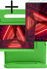 NoXx Hoesje Geschikt voor Lenovo Tab M10 FHD Plus 2nd Gen Hoesje Kinderhoes Shockproof Hoes Kids Case Met Screenprotector - Groen