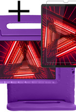 NoXx Hoesje Geschikt voor Lenovo Tab M10 FHD Plus 2nd Gen Hoesje Kinderhoes Shockproof Hoes Kids Case Met Screenprotector - Paars