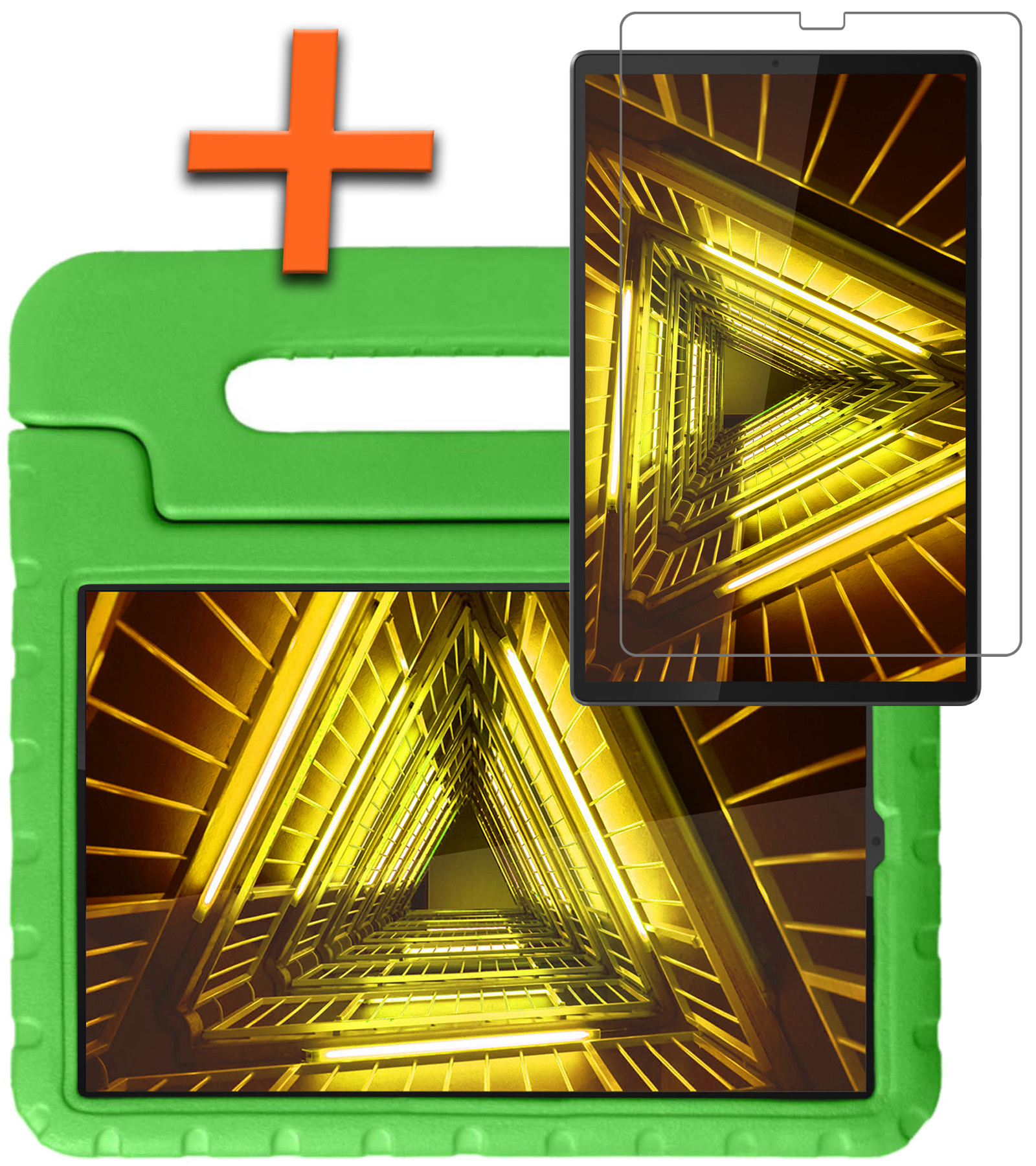 Nomfy Hoes Geschikt voor Lenovo Tab M10 FHD Plus 2nd Gen Hoes Bumper Kindvriendelijk Kids Case Kinderhoes Met Screenprotector - Hoesje Geschikt voor Lenovo Tab M10 FHD Plus (2e Gen) Hoesje Shockproof Cover Hoes - Groen