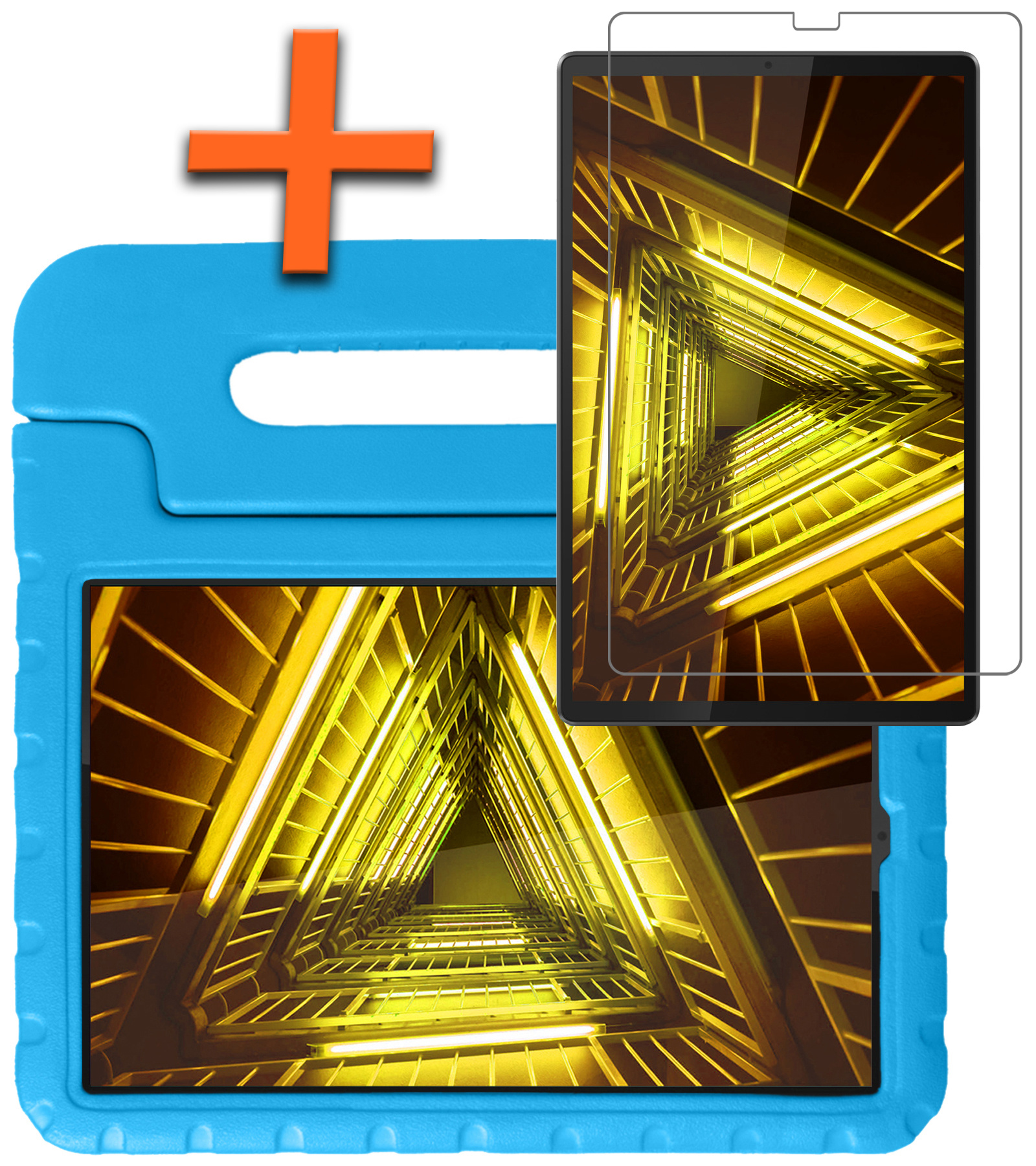 Nomfy Hoes Geschikt voor Lenovo Tab M10 FHD Plus 2nd Gen Hoes Bumper Kindvriendelijk Kids Case Kinderhoes Met Screenprotector - Hoesje Geschikt voor Lenovo Tab M10 FHD Plus (2e Gen) Hoesje Shockproof Cover Hoes - Blauw