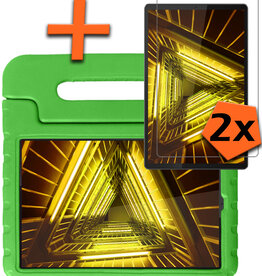 Nomfy Nomfy Lenovo Tab M10 FHD Plus Kinderhoes Met 2x Screenprotector - Groen