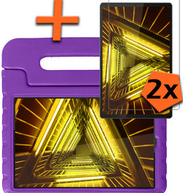 Nomfy Nomfy Lenovo Tab M10 FHD Plus Kinderhoes Met 2x Screenprotector - Paars