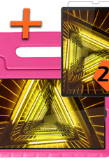 Nomfy Hoes Geschikt voor Lenovo Tab M10 FHD Plus 2nd Gen Hoes Bumper Kindvriendelijk Kids Case Kinderhoes Met 2x Screenprotector - Hoesje Geschikt voor Lenovo Tab M10 FHD Plus (2e Gen) Hoesje Shockproof Cover Hoes - Roze