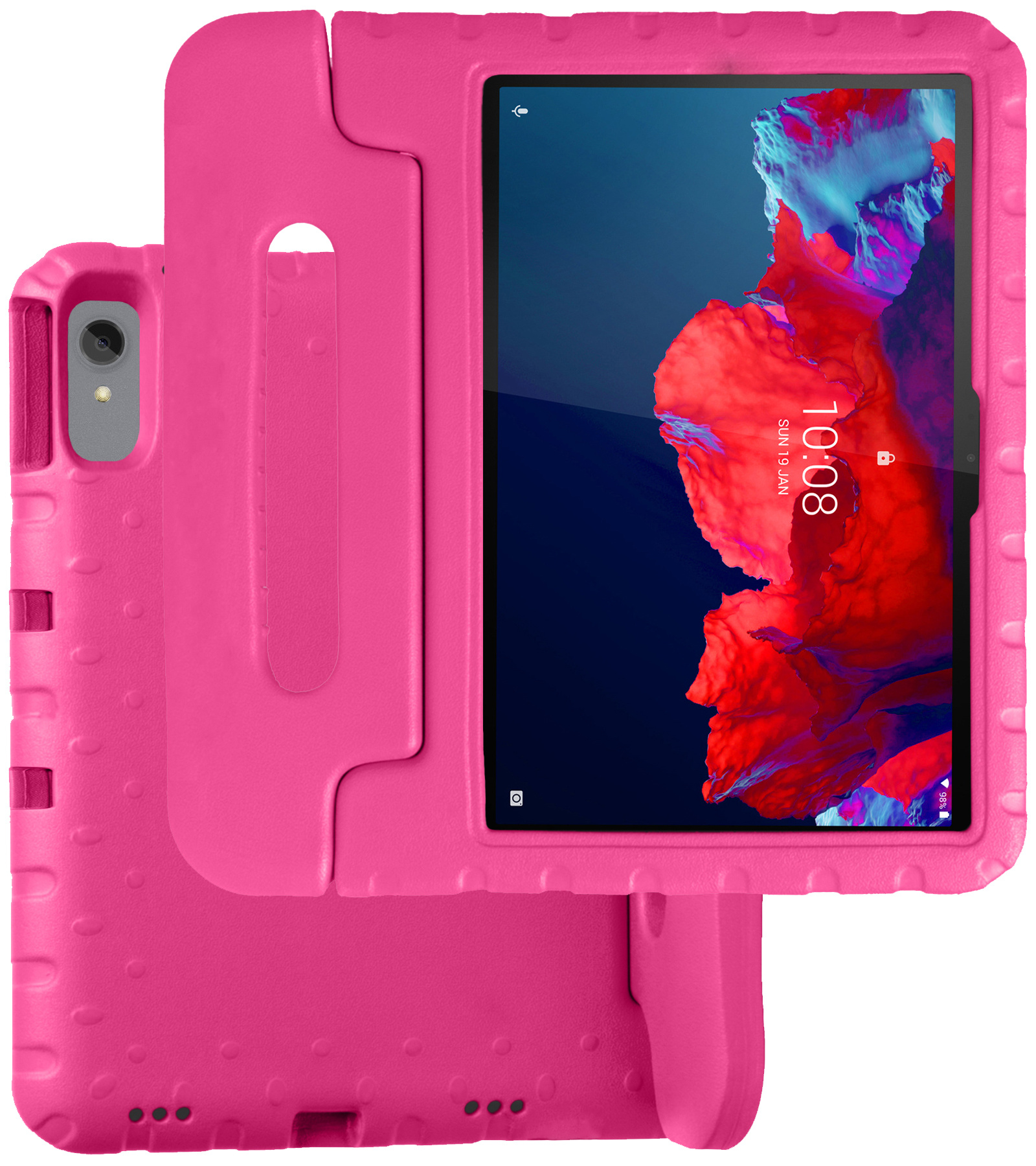 BASEY. Hoesje Geschikt voor Lenovo Tab P11 Hoesje Kinder Hoes Shockproof Kinderhoes - Kindvriendelijk Hoesje Geschikt voor Lenovo Tab P11 Hoes Kids Case - Roze