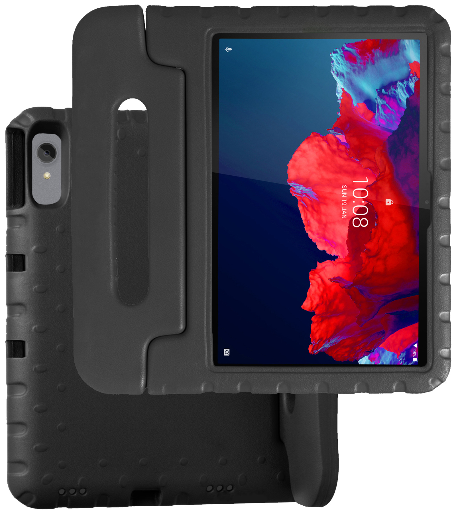 BASEY. Hoesje Geschikt voor Lenovo Tab P11 Hoesje Kinder Hoes Shockproof Kinderhoes - Kindvriendelijk Hoesje Geschikt voor Lenovo Tab P11 Hoes Kids Case - Zwart