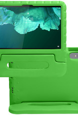 NoXx Hoesje Geschikt voor Lenovo Tab P11 Hoesje Kinderhoes Shockproof Hoes Kids Case - Groen
