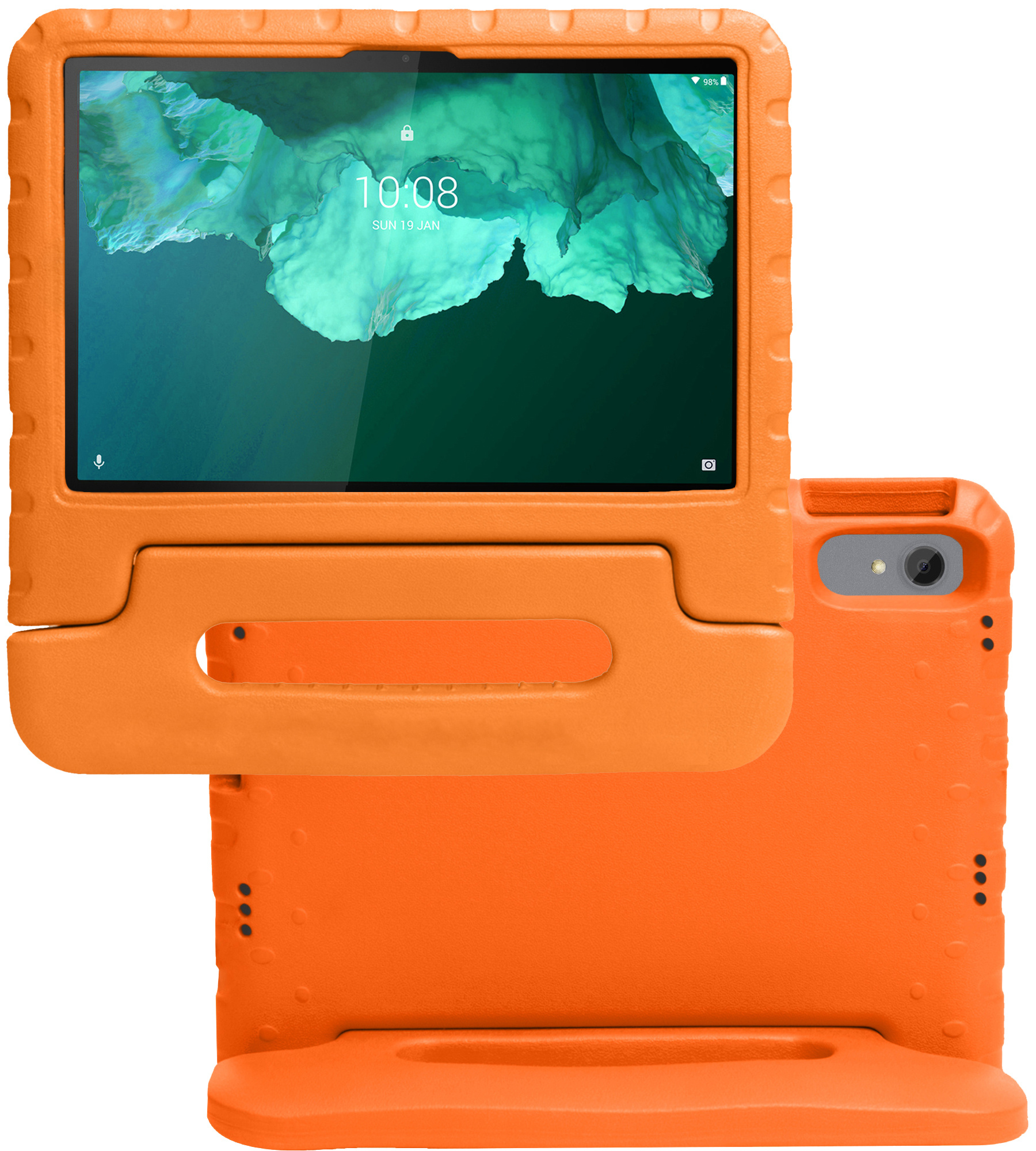 NoXx Hoesje Geschikt voor Lenovo Tab P11 Hoesje Kinderhoes Shockproof Hoes Kids Case - Oranje