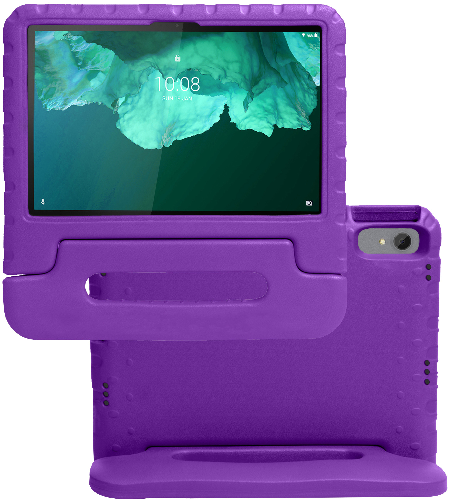 NoXx Hoesje Geschikt voor Lenovo Tab P11 Hoesje Kinderhoes Shockproof Hoes Kids Case - Paars