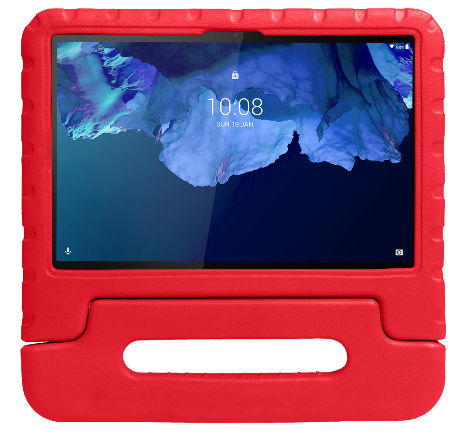 Nomfy Hoes Geschikt voor Lenovo Tab P11 Hoes Bumper Kindvriendelijk Kids Case Kinderhoes - Hoesje Geschikt voor Lenovo Tab P11 Hoesje Shockproof Cover Hoes - Rood