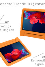 BASEY. Hoesje Geschikt voor Lenovo Tab P11 Hoesje Kinder Hoes Shockproof Kinderhoes Met Screenprotector - Kindvriendelijk Hoesje Geschikt voor Lenovo Tab P11 Hoes Kids Case - Oranje