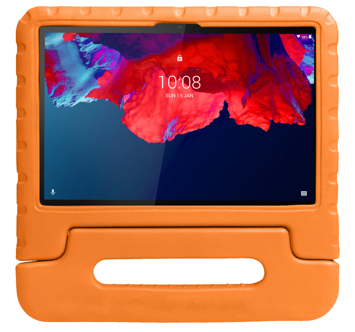 BASEY. Hoesje Geschikt voor Lenovo Tab P11 Hoesje Kinder Hoes Shockproof Kinderhoes Met Screenprotector - Kindvriendelijk Hoesje Geschikt voor Lenovo Tab P11 Hoes Kids Case - Oranje