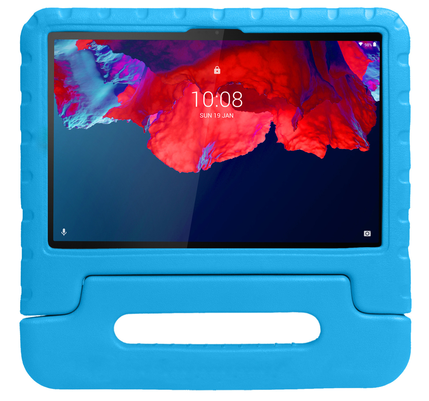 BASEY. Hoesje Geschikt voor Lenovo Tab P11 Hoesje Kinder Hoes Shockproof Kinderhoes Met 2x Screenprotector - Kindvriendelijk Hoesje Geschikt voor Lenovo Tab P11 Hoes Kids Case - Blauw