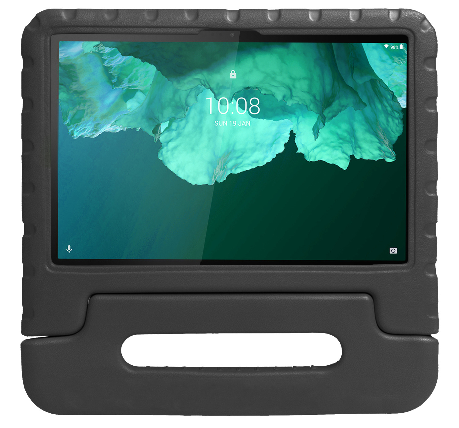 NoXx Hoesje Geschikt voor Lenovo Tab P11 Hoesje Kinderhoes Shockproof Hoes Kids Case Met 2x Screenprotector - Zwart