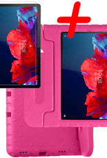 BASEY. Hoesje Geschikt voor Lenovo Tab P11 Hoesje Kinder Hoes Shockproof Kinderhoes Met Screenprotector - Kindvriendelijk Hoesje Geschikt voor Lenovo Tab P11 Hoes Kids Case - Roze