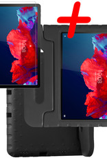 BASEY. Hoesje Geschikt voor Lenovo Tab P11 Hoesje Kinder Hoes Shockproof Kinderhoes Met Screenprotector - Kindvriendelijk Hoesje Geschikt voor Lenovo Tab P11 Hoes Kids Case - Zwart