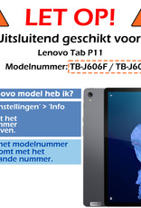 Nomfy Hoes Geschikt voor Lenovo Tab P11 Hoes Bumper Kindvriendelijk Kids Case Kinderhoes Met 2x Screenprotector - Hoesje Geschikt voor Lenovo Tab P11 Hoesje Shockproof Cover Hoes - Blauw