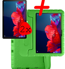 BASEY. BASEY. Lenovo Tab P11 Kinderhoes Met 2x Screenprotector - Groen