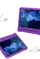 Nomfy Hoes Geschikt voor Lenovo Tab P11 Hoes Bumper Kindvriendelijk Kids Case Kinderhoes Met 2x Screenprotector - Hoesje Geschikt voor Lenovo Tab P11 Hoesje Shockproof Cover Hoes - Paars