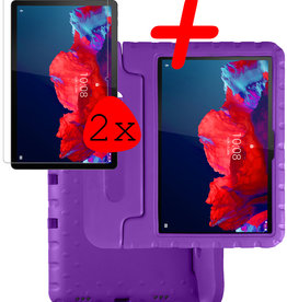 BASEY. BASEY. Lenovo Tab P11 Kinderhoes Met 2x Screenprotector - Paars