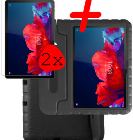BASEY. BASEY. Lenovo Tab P11 Kinderhoes Met 2x Screenprotector - Zwart