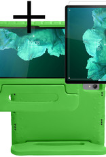 NoXx Hoesje Geschikt voor Lenovo Tab P11 Hoesje Kinderhoes Shockproof Hoes Kids Case Met Screenprotector - Groen
