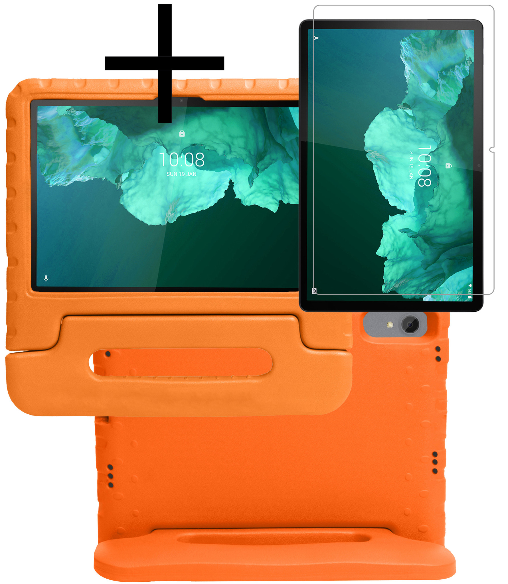NoXx Hoesje Geschikt voor Lenovo Tab P11 Hoesje Kinderhoes Shockproof Hoes Kids Case Met Screenprotector - Oranje