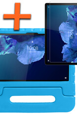 Nomfy Hoes Geschikt voor Lenovo Tab P11 Hoes Bumper Kindvriendelijk Kids Case Kinderhoes Met Screenprotector - Hoesje Geschikt voor Lenovo Tab P11 Hoesje Shockproof Cover Hoes - Blauw