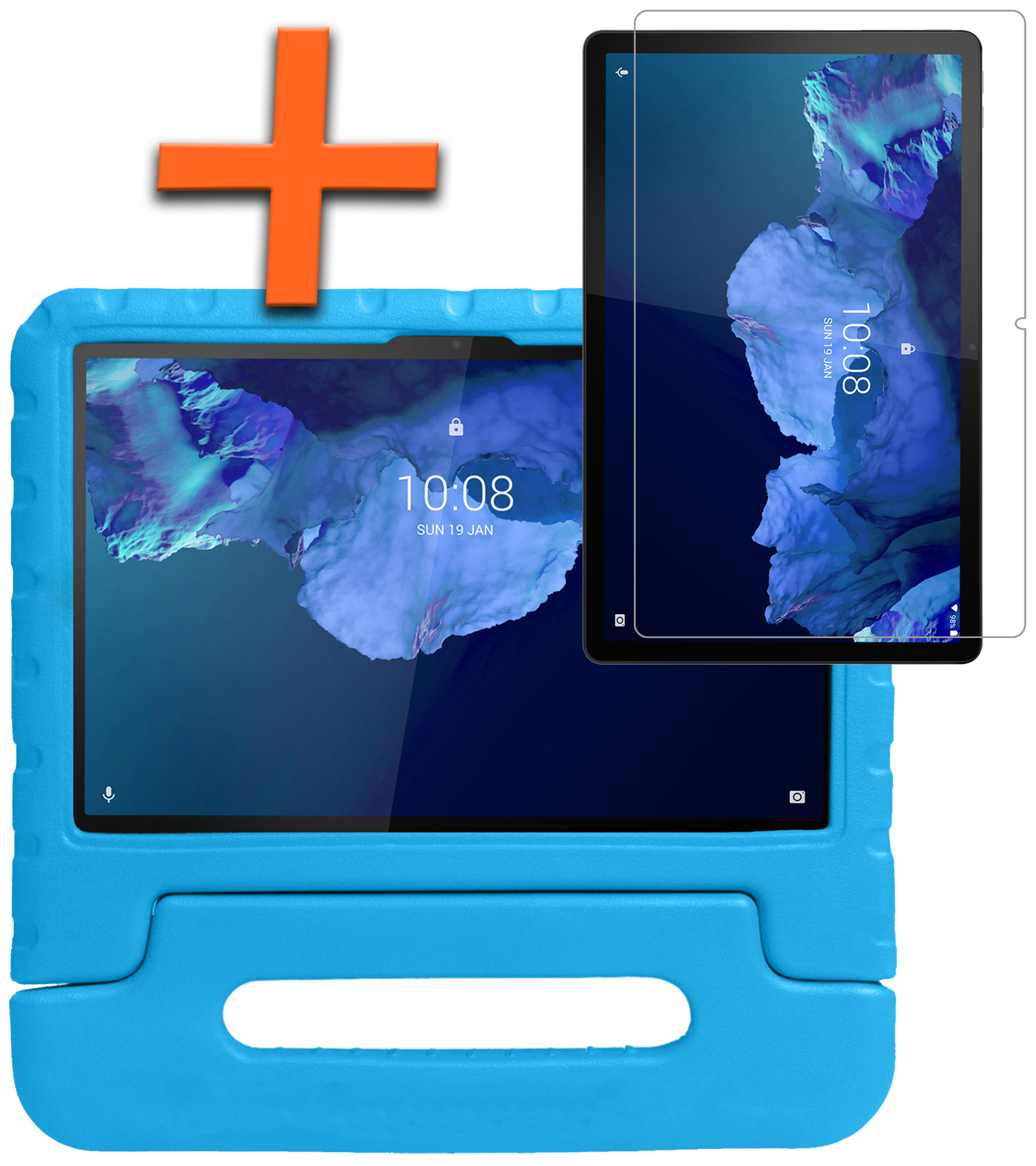 Nomfy Hoes Geschikt voor Lenovo Tab P11 Hoes Bumper Kindvriendelijk Kids Case Kinderhoes Met Screenprotector - Hoesje Geschikt voor Lenovo Tab P11 Hoesje Shockproof Cover Hoes - Blauw