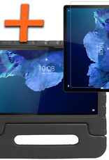 Nomfy Hoes Geschikt voor Lenovo Tab P11 Hoes Bumper Kindvriendelijk Kids Case Kinderhoes Met Screenprotector - Hoesje Geschikt voor Lenovo Tab P11 Hoesje Shockproof Cover Hoes - Zwart