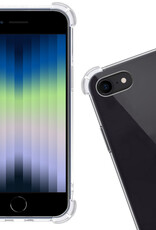 Nomfy Hoesje Geschikt voor iPhone SE 2022 Hoesje Shock Proof Cover Case Shockproof - Hoes Geschikt voor iPhone SE (2022) Hoes Siliconen Back Case - Transparant - 2 PACK