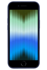 BASEY. Hoes Geschikt voor iPhone SE 2022 Hoesje Siliconen Back Cover Case - Hoesje Geschikt voor iPhone SE (2022) Hoes Cover Hoesje - Donkerblauw
