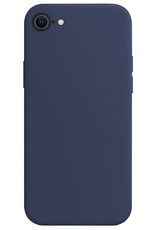 BASEY. Hoes Geschikt voor iPhone SE 2022 Hoesje Siliconen Back Cover Case - Hoesje Geschikt voor iPhone SE (2022) Hoes Cover Hoesje - Donkerblauw