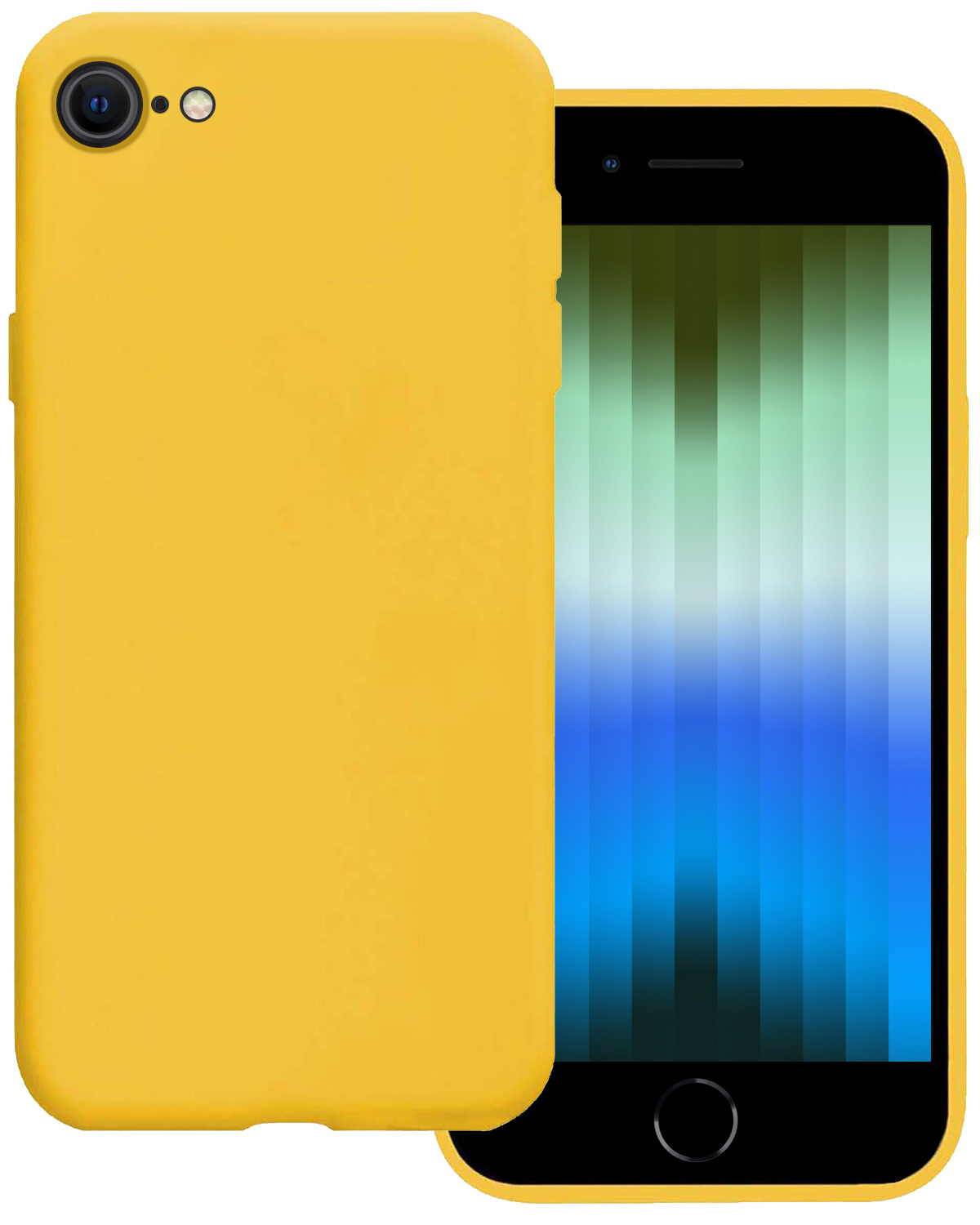 BASEY. Hoes Geschikt voor iPhone SE 2022 Hoesje Siliconen Back Cover Case - Hoesje Geschikt voor iPhone SE (2022) Hoes Cover Hoesje - Geel