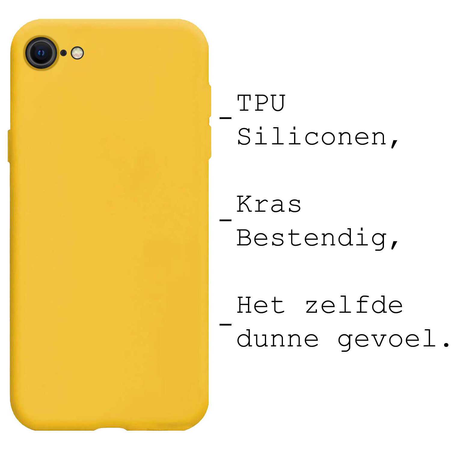 BASEY. Hoes Geschikt voor iPhone SE 2022 Hoesje Siliconen Back Cover Case - Hoesje Geschikt voor iPhone SE (2022) Hoes Cover Hoesje - Geel