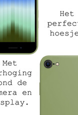BASEY. Hoes Geschikt voor iPhone SE 2022 Hoesje Siliconen Back Cover Case - Hoesje Geschikt voor iPhone SE (2022) Hoes Cover Hoesje - Groen