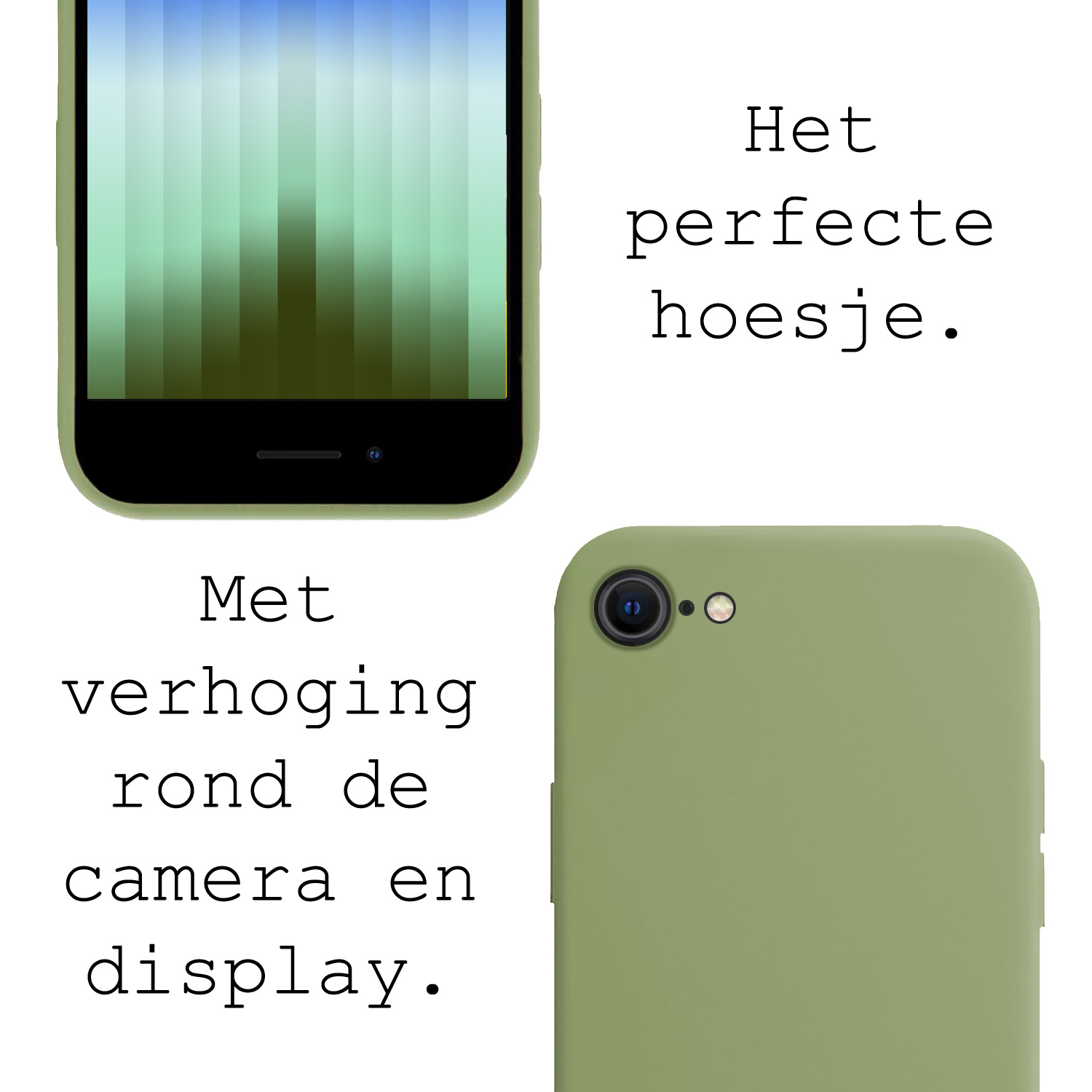 BASEY. Hoes Geschikt voor iPhone SE 2022 Hoesje Siliconen Back Cover Case - Hoesje Geschikt voor iPhone SE (2022) Hoes Cover Hoesje - Groen