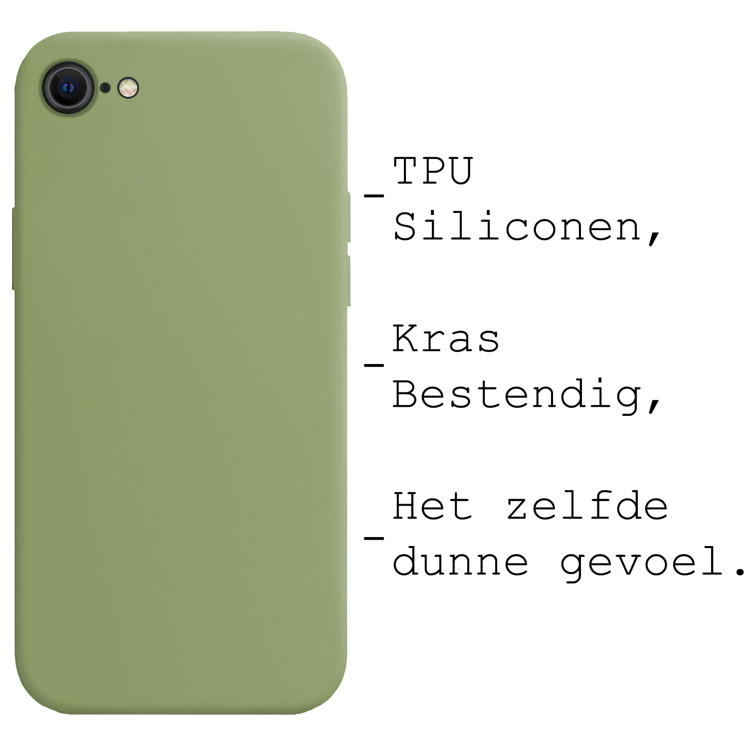 BASEY. Hoes Geschikt voor iPhone SE 2022 Hoesje Siliconen Back Cover Case - Hoesje Geschikt voor iPhone SE (2022) Hoes Cover Hoesje - Groen