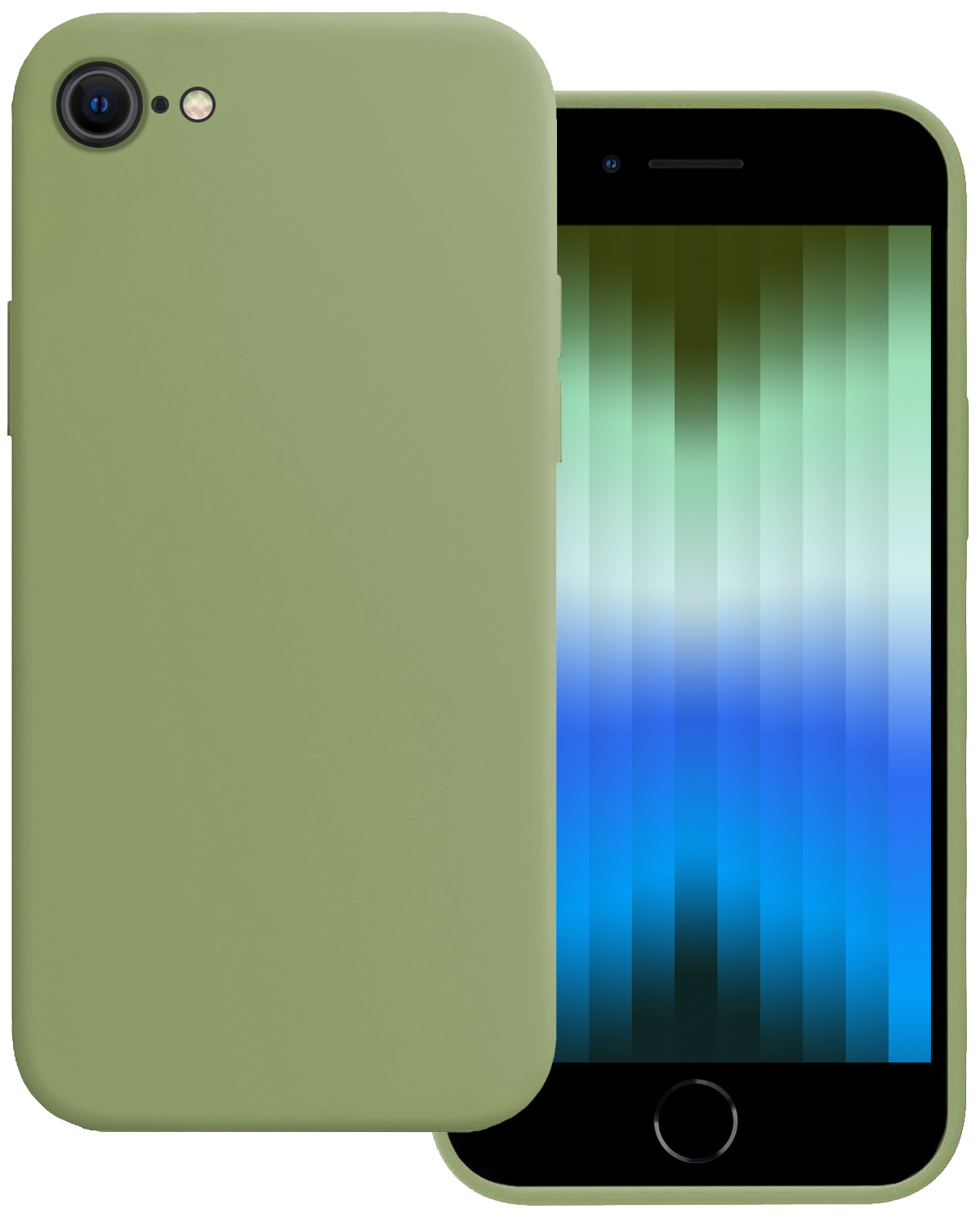 BASEY. Hoes Geschikt voor iPhone SE 2022 Hoesje Siliconen Back Cover Case - Hoesje Geschikt voor iPhone SE (2022) Hoes Cover Hoesje - Groen